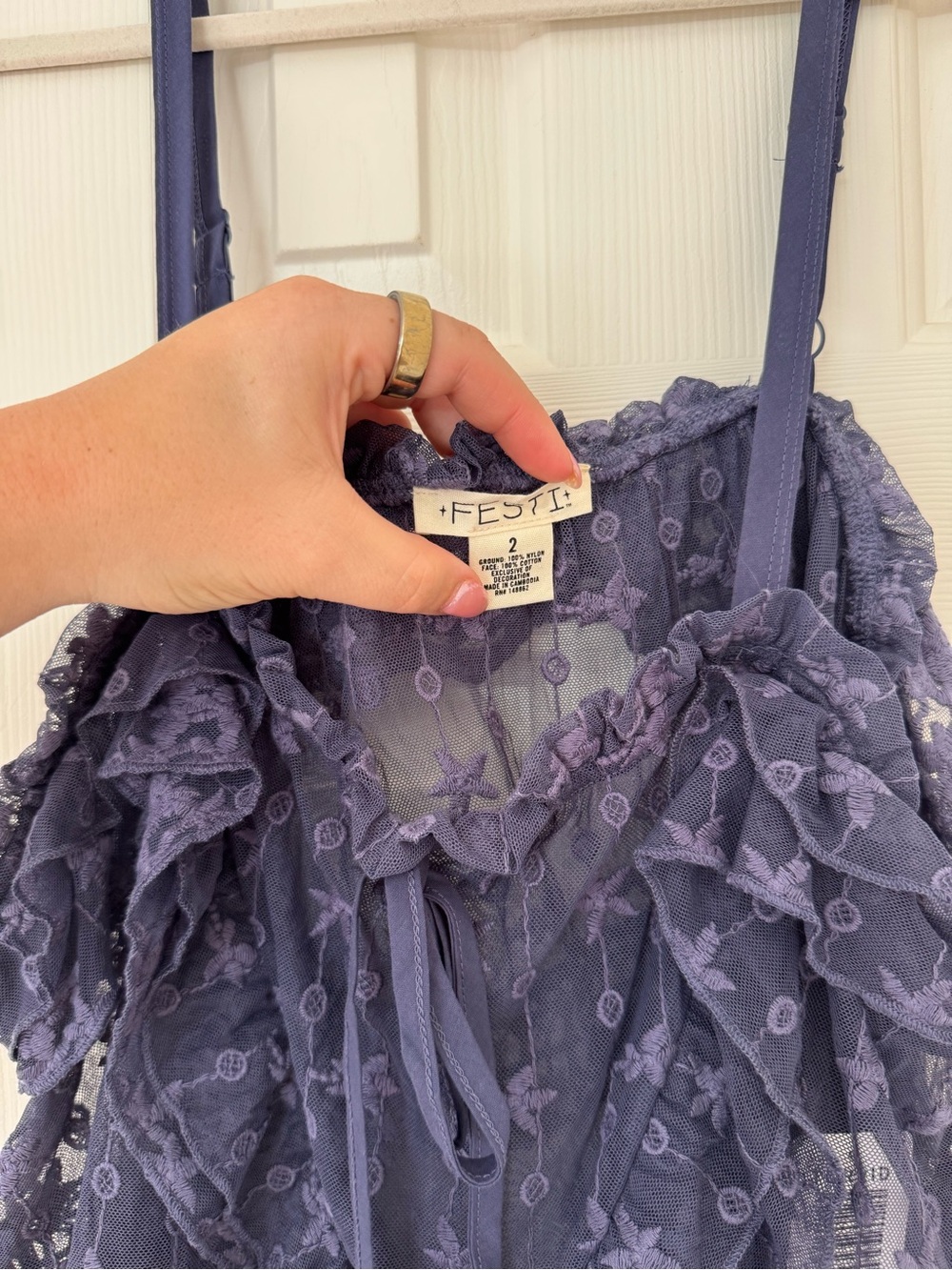 NWT Torrid Festi Lace Ruffle Top - Picture 2 of 4